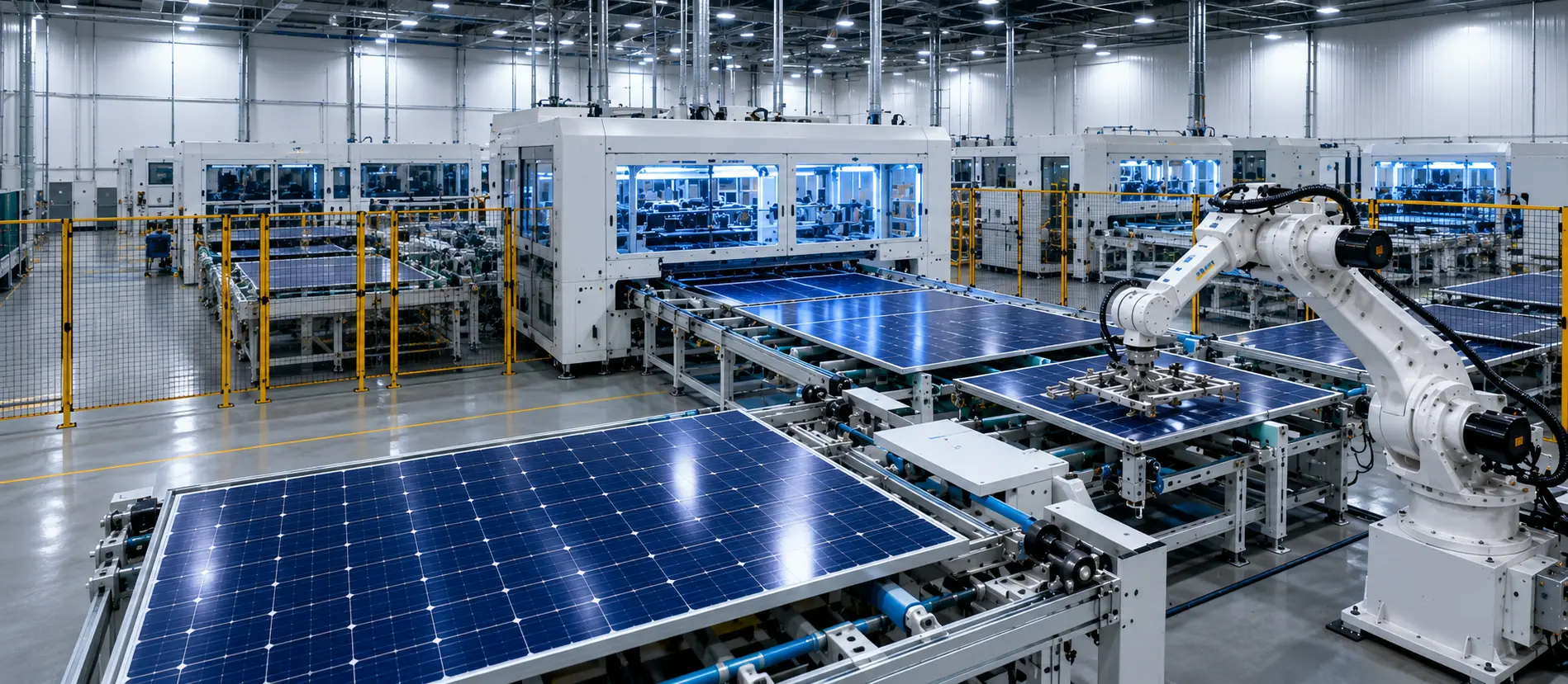 Solar module production line at the IYRO Solar plant