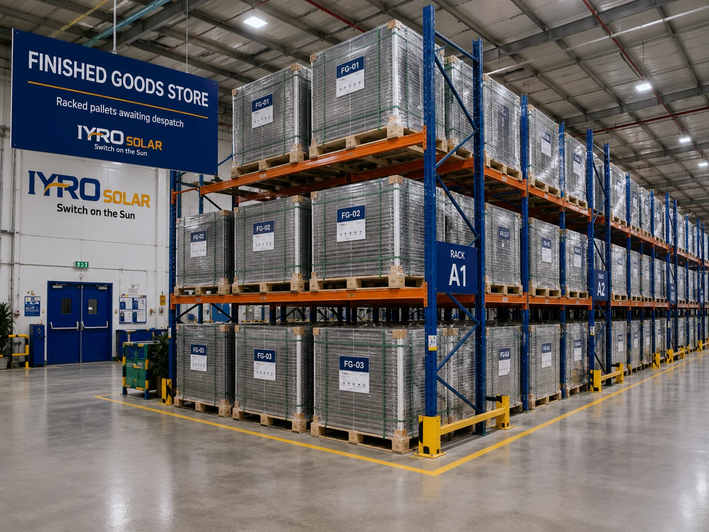 Finished goods store at the IYRO Solar plant