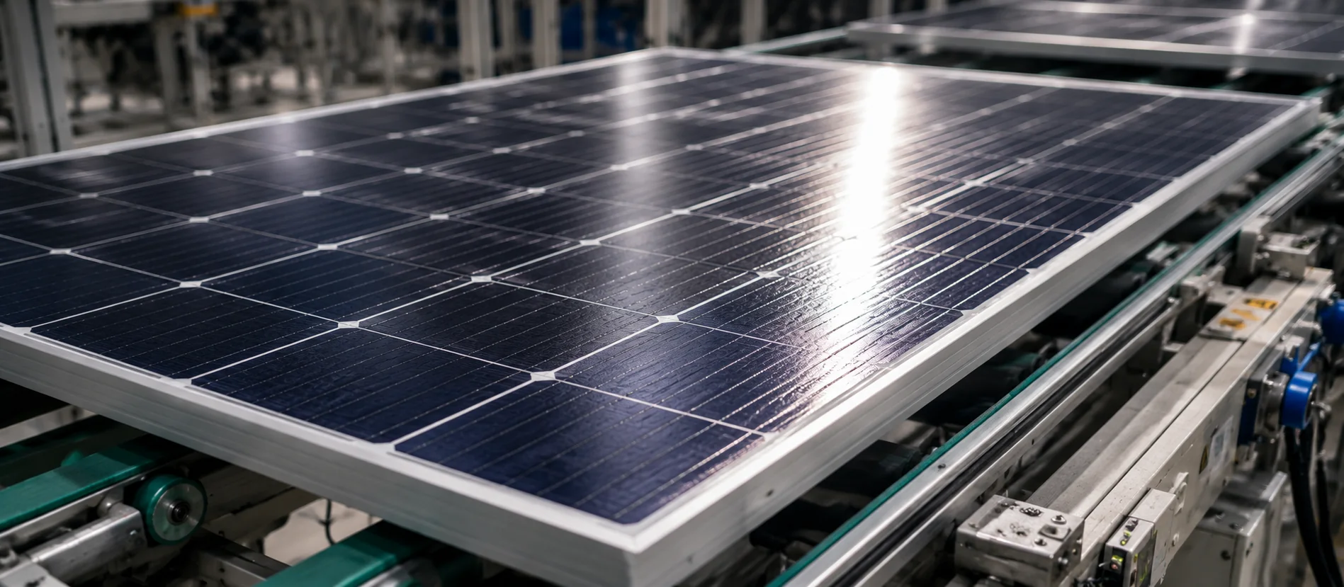 Close view of an IYRO N-Type TOPCon solar module