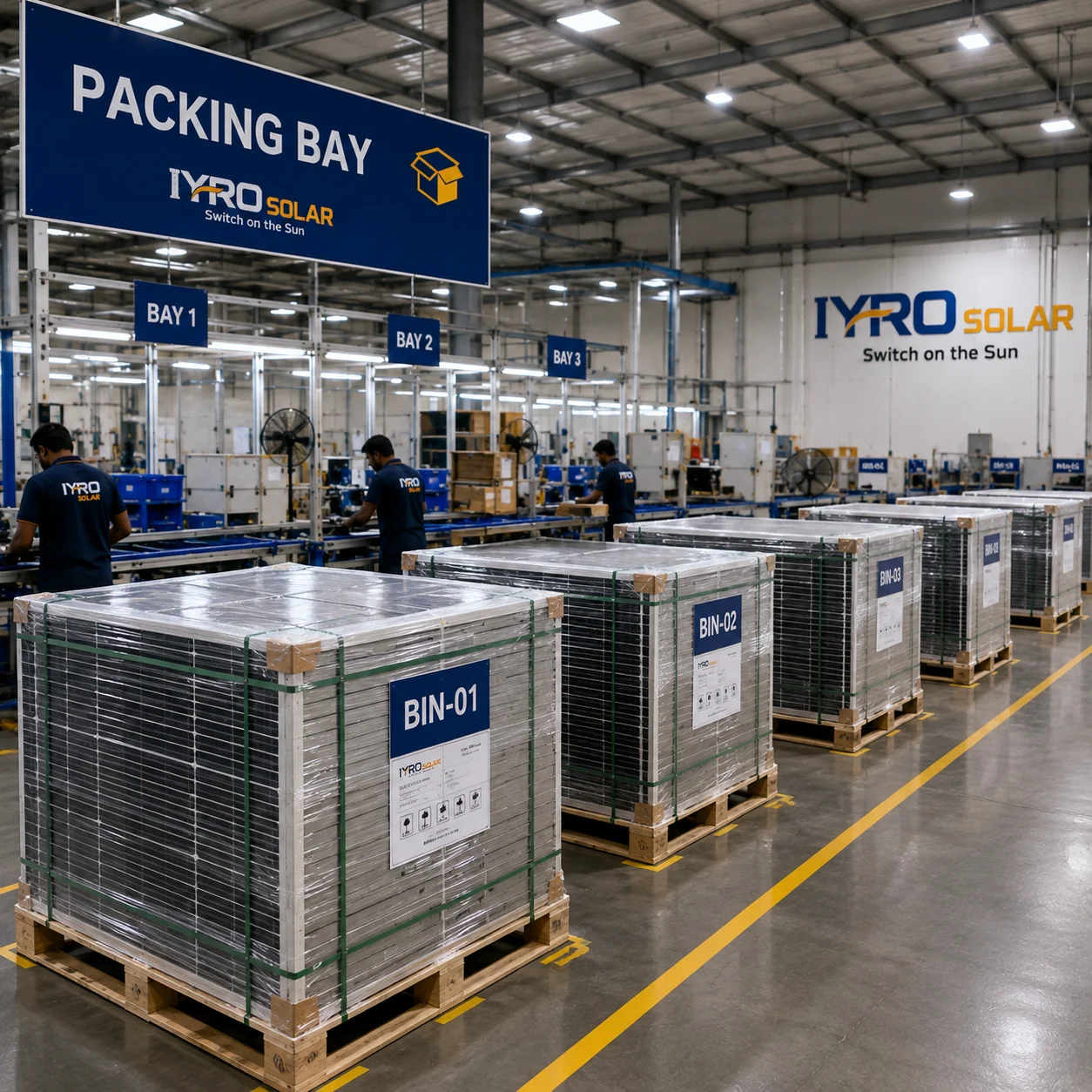 Modules being packed by power bin with serials recorded