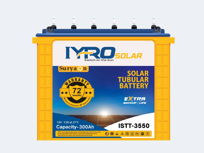 IYRO solar tubular batteries racked as a battery bank